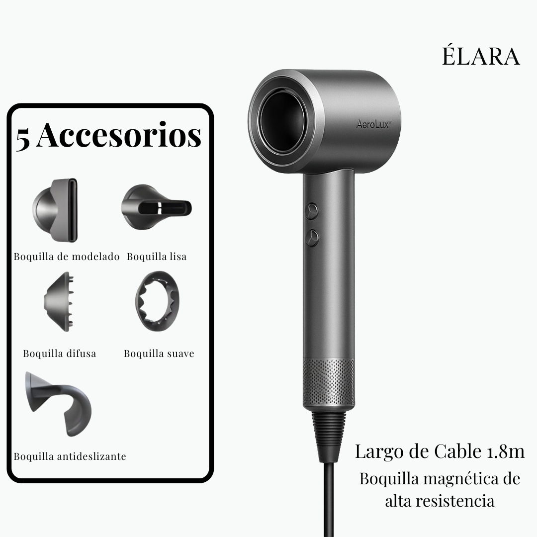 AeroLux™ - Secador Profesional de Alta Velocidad, Suave y sin Frizz